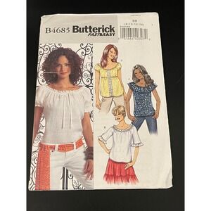 00330 - Butterick B4685 Sewing Pattern Misses'‎ Peasant Top Sizes 8-14 Easy
